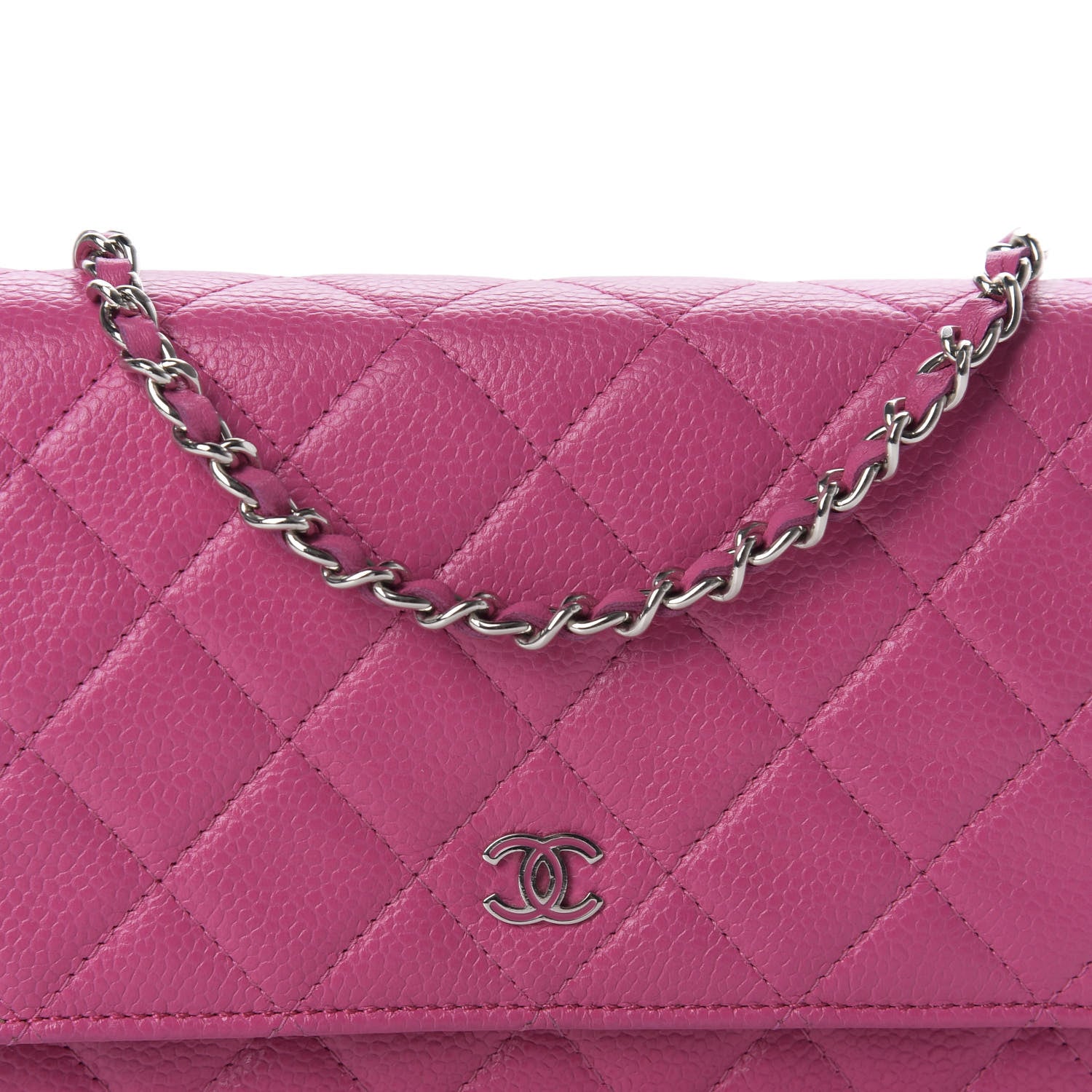 Chanel Caviar Quilted Wallet on Chain WOC Pink 11 of 11