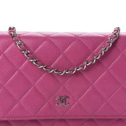 Chanel Caviar Quilted Wallet on Chain WOC Pink 11 of 11