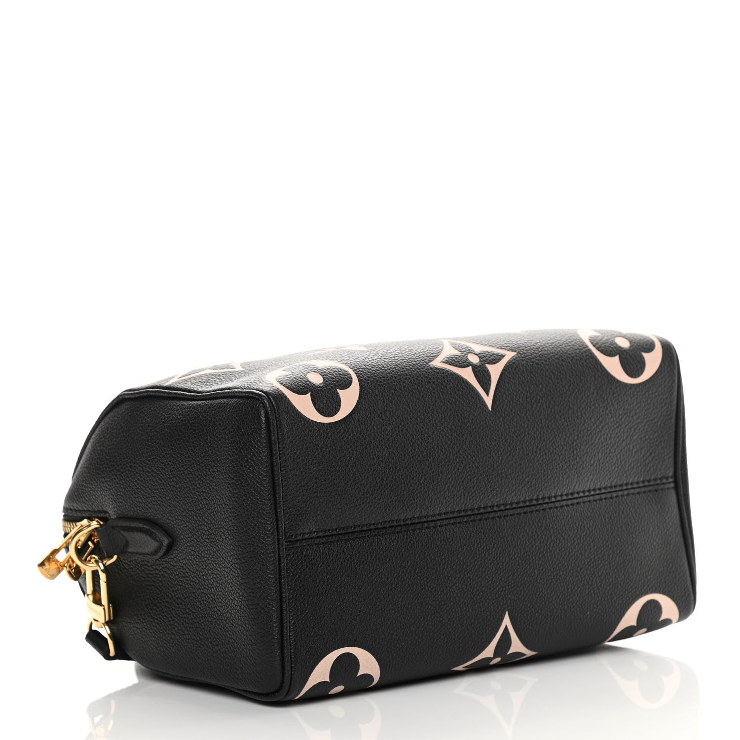 Louis Vuitton Empreinte Monogram Giant Speedy Bandouliere 25 Black Beige 4 of 9