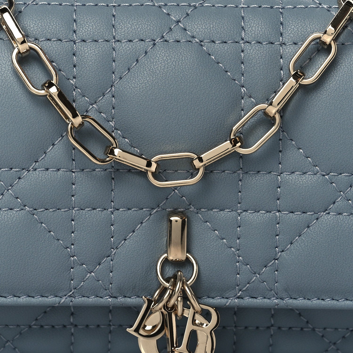 Christian Dior Lambskin Cannage Dior Talk Phone Pouch Cloud Blue 7 of 10