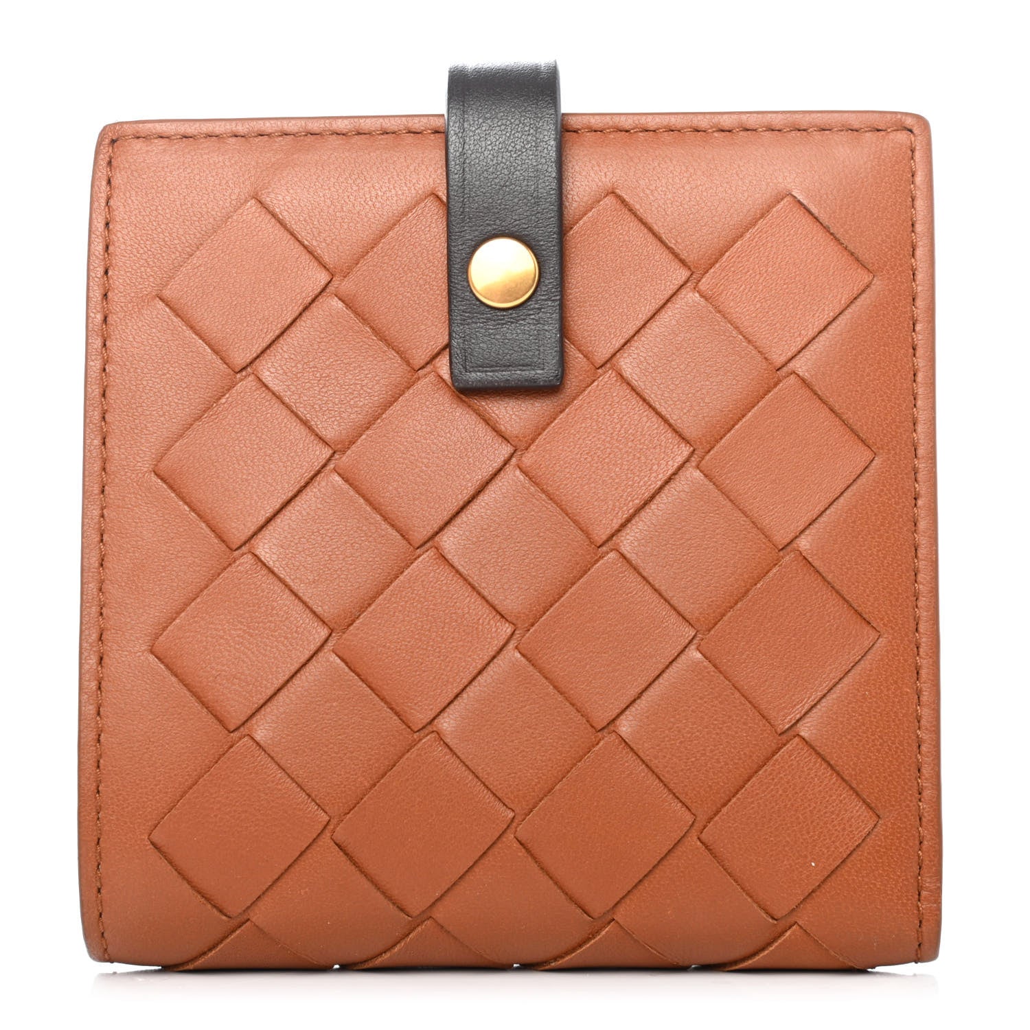 Bottega Veneta Nappa Intrecciato Bi-Color Mini French Wallet Black 1 of 4