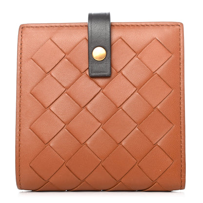 Bottega Veneta Nappa Intrecciato Bi-Color Mini French Wallet Black 1 of 4