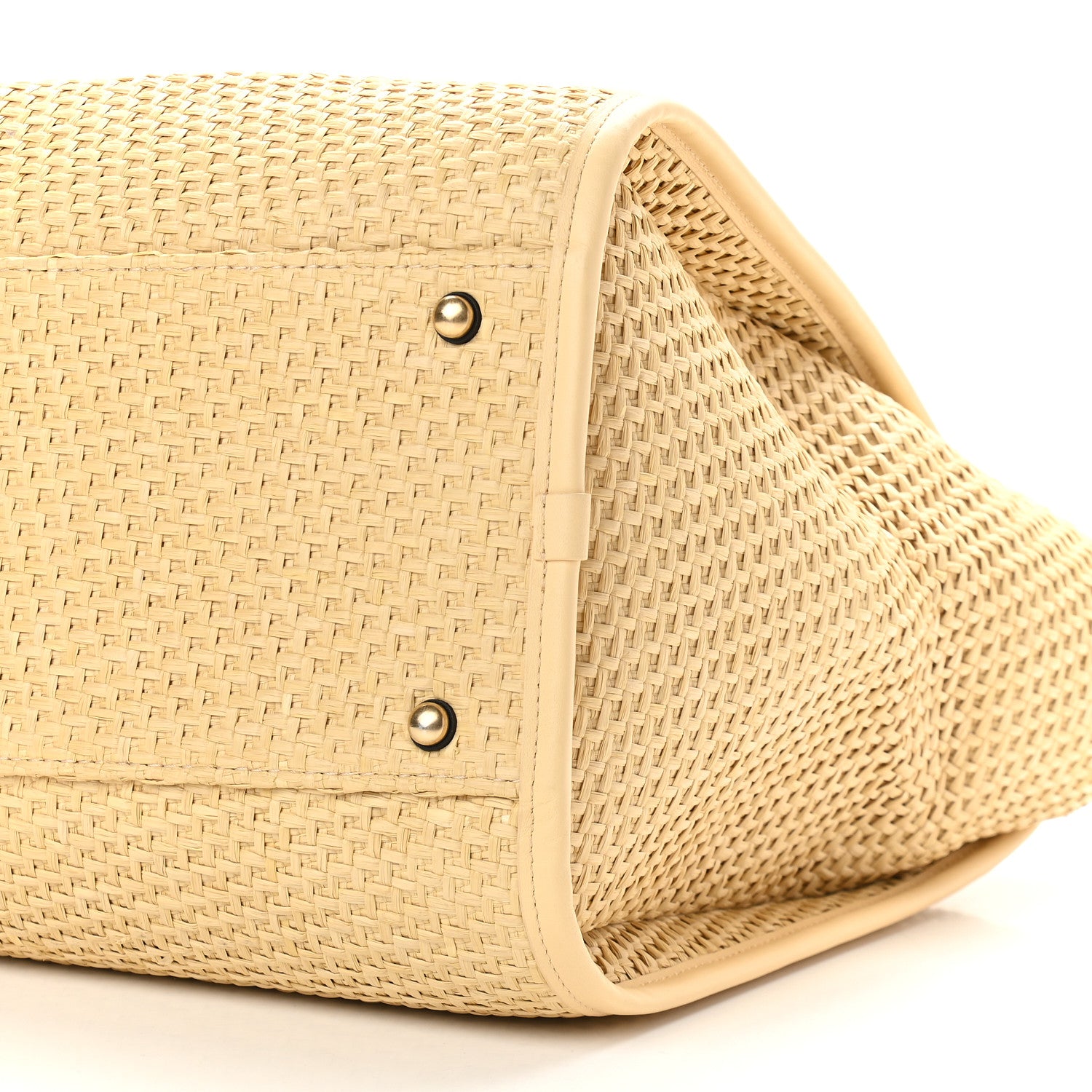 Chanel Straw Raffia Calfskin Chain Medium Deauville Tote Beige Black 9 of 9