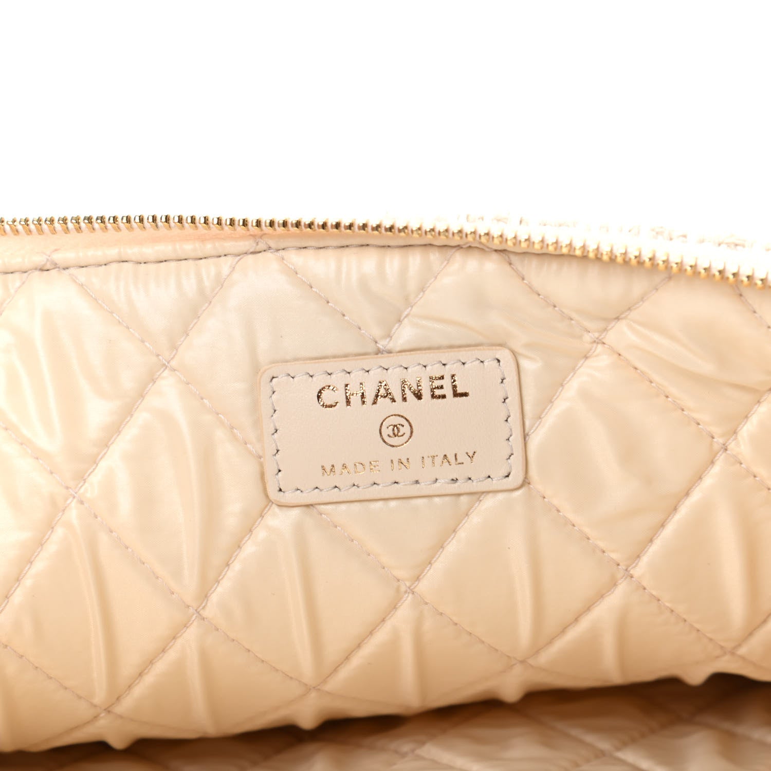 Chanel Canvas Medium Deauville Cosmetic Pouch Light Beige 6 of 8