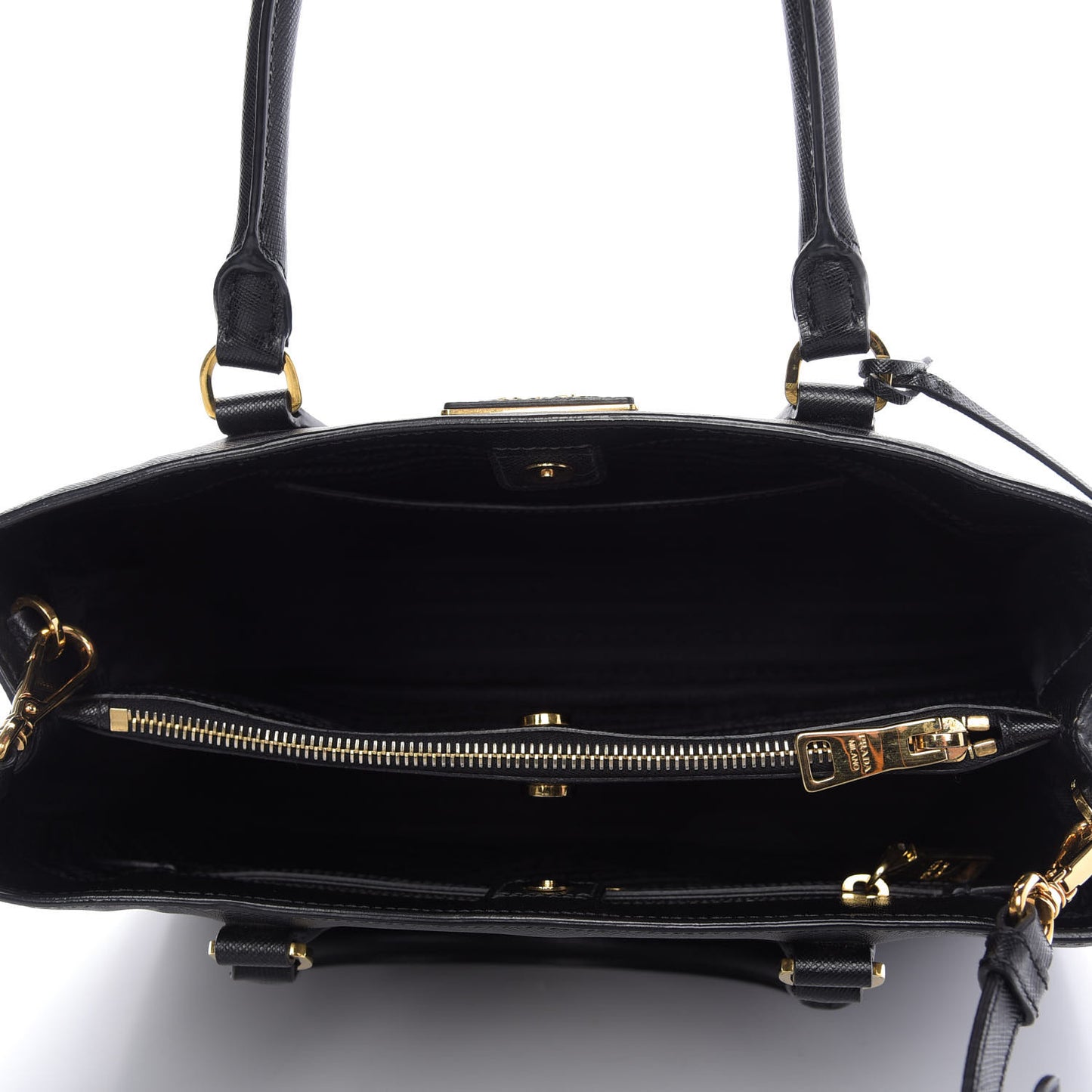 Saffiano Lux Medium Tote Black