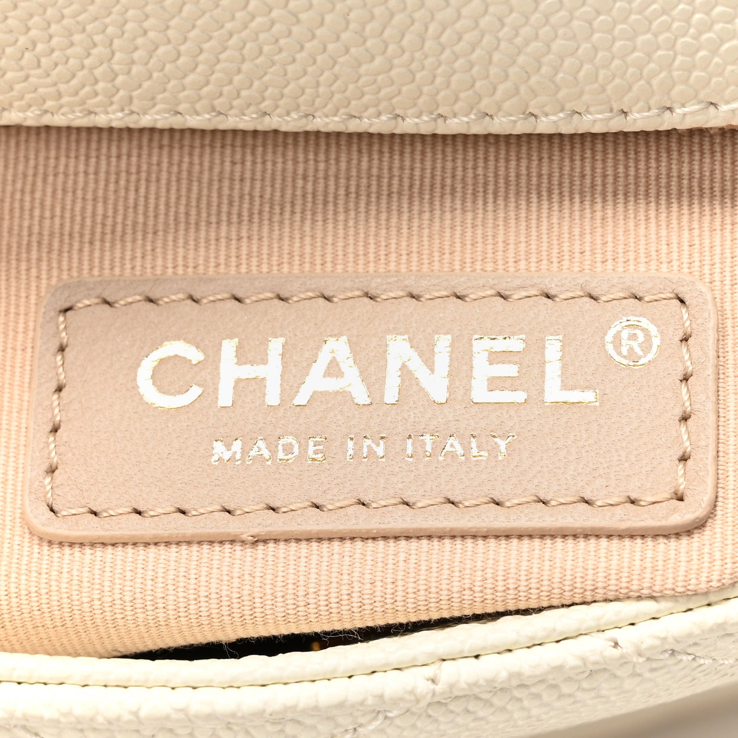 Shiny Caviar Quilted Small Chain Melody Flap White