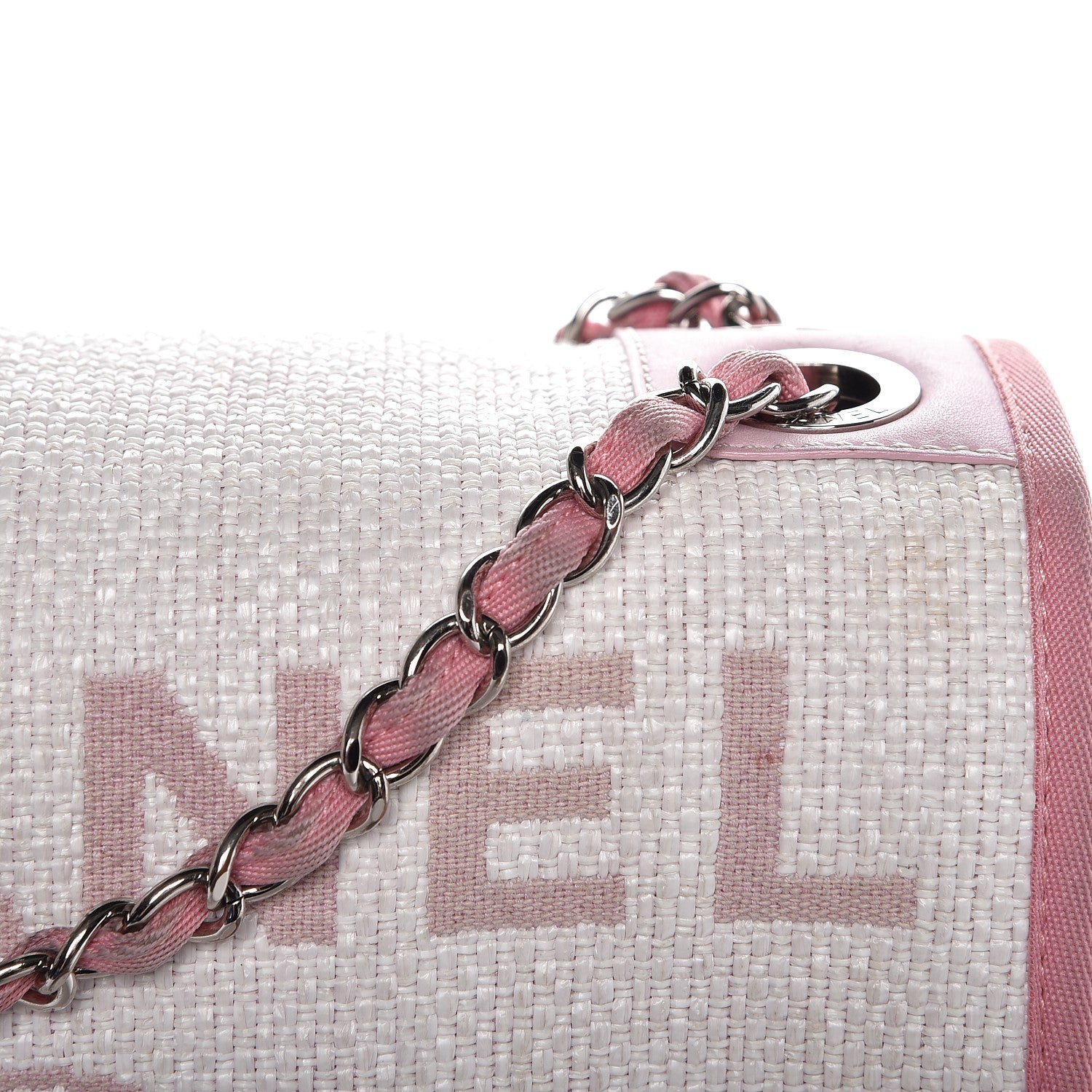 Chanel Woven Straw Raffia Small Deauville Messenger Light Pink 13 of 17