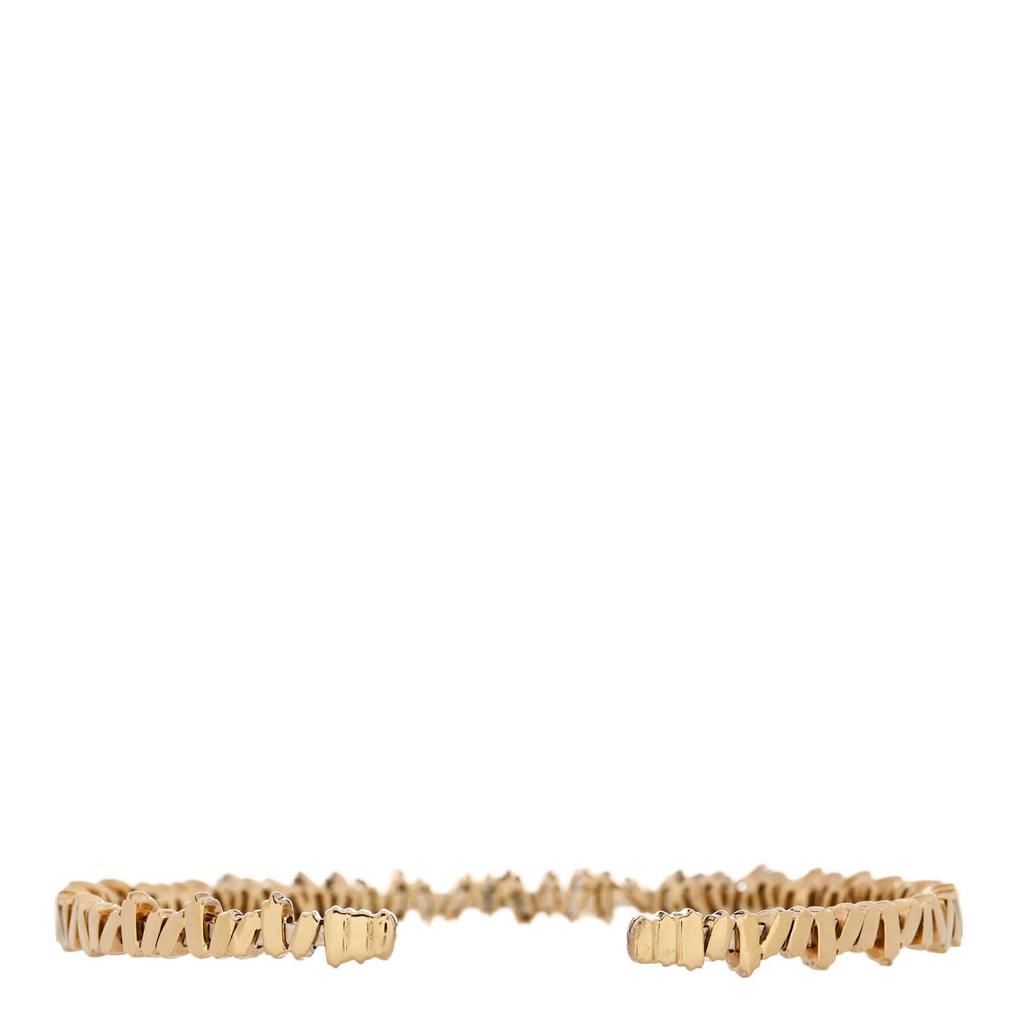 18K Yellow Gold Diamond Fireworks Classic Baguette Bangle Bracelet
