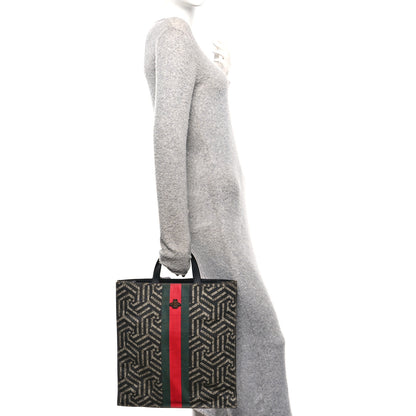 Gucci GG Supreme Monogram Caleido Web Vertical Tote Black 2 of 10