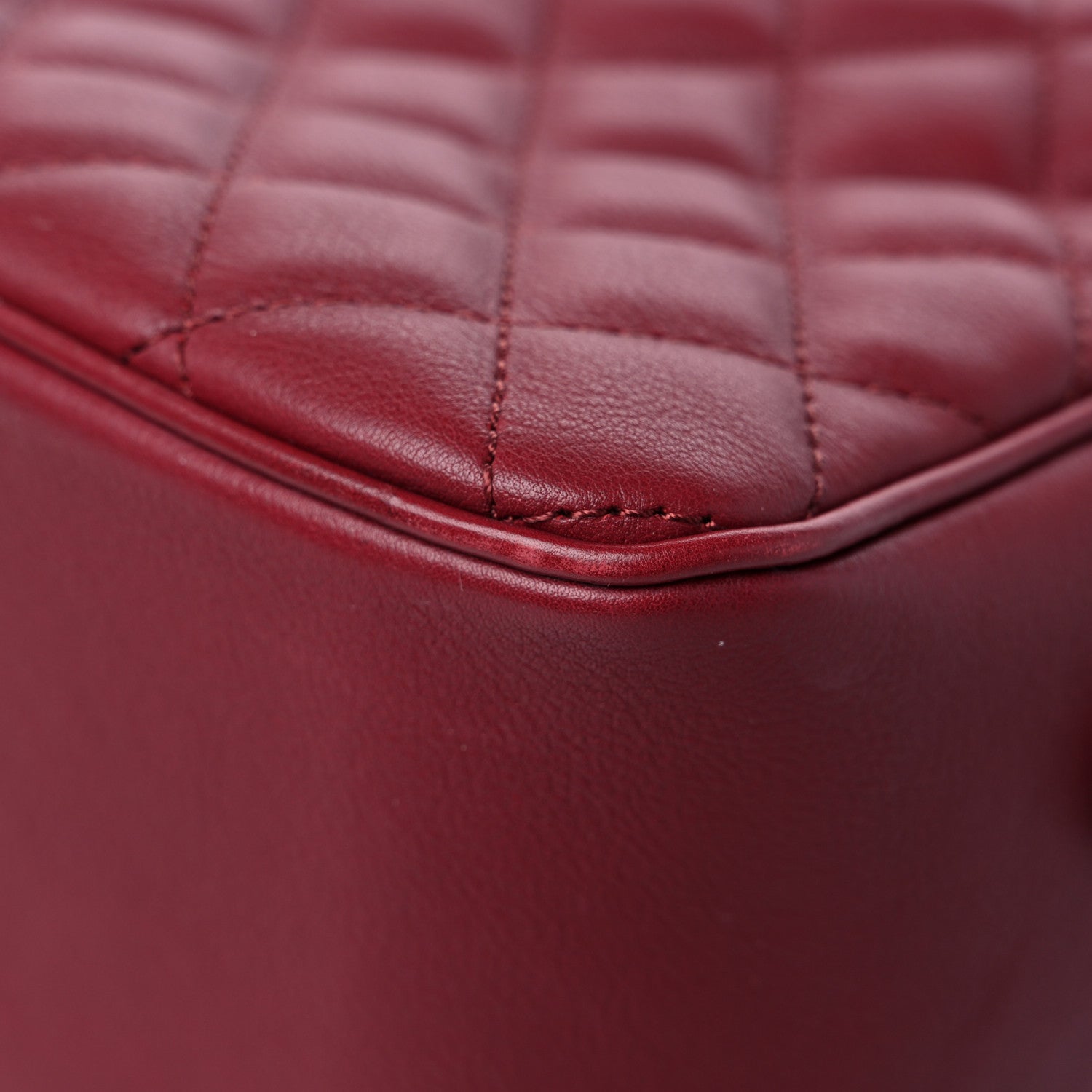 Chanel Calfskin Quilted CC Medium Vanity Case Dark Red 9 of 14