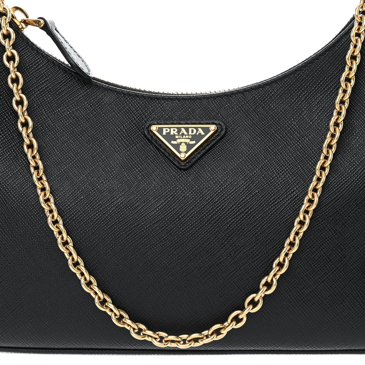 Prada Saffiano Lux Re-Edition 2005 Shoulder Bag Black 10 of 12