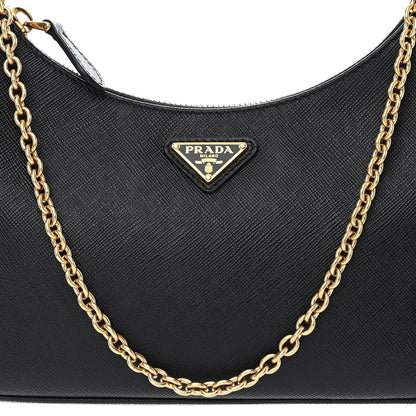 Prada Saffiano Lux Re-Edition 2005 Shoulder Bag Black 10 of 12