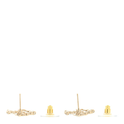 Chanel Pearl Crystal CC Earrings Gold 3 of 4