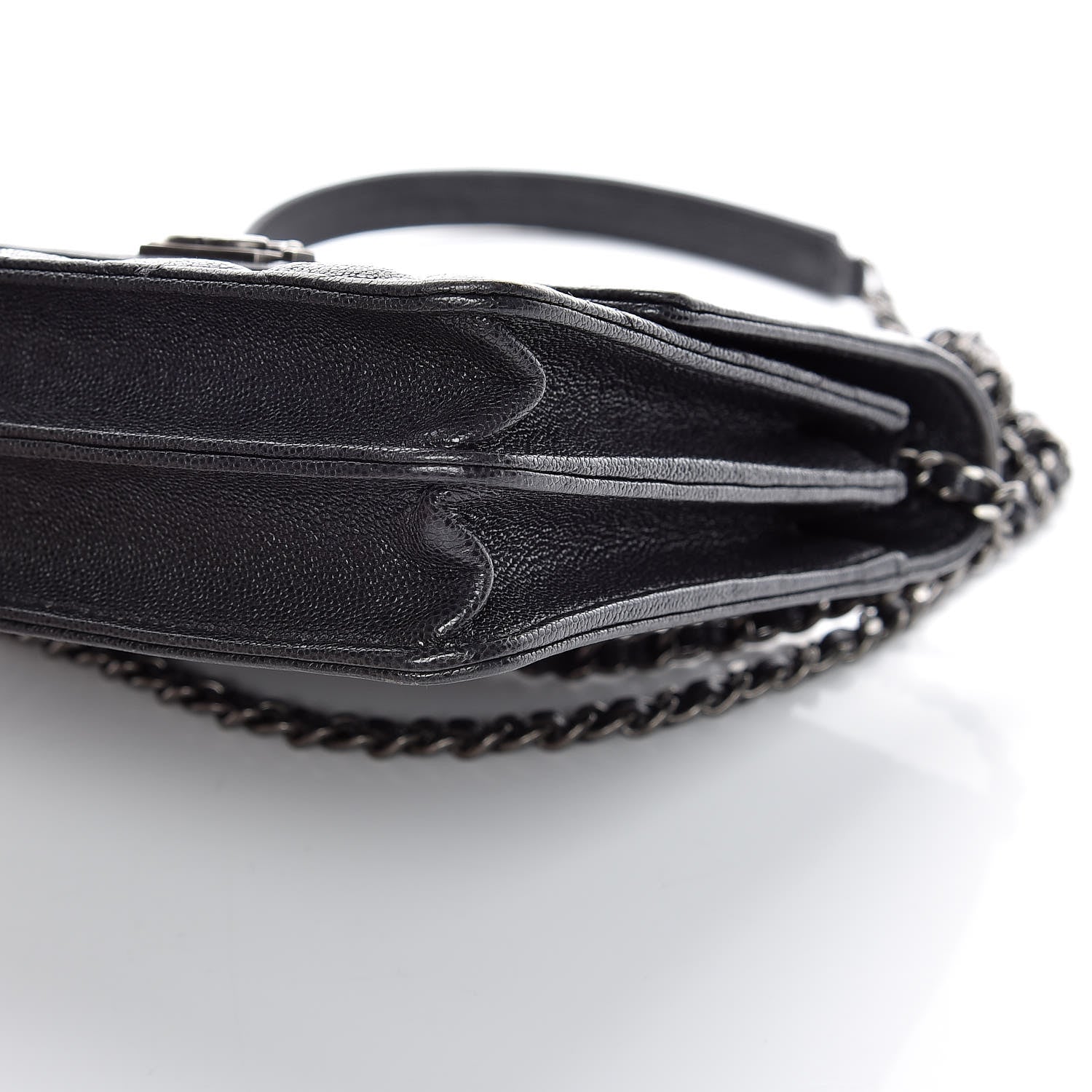 Chanel Caviar Quilted Square Boy Wallet On Chain WOC Charcoal 6 of 11
