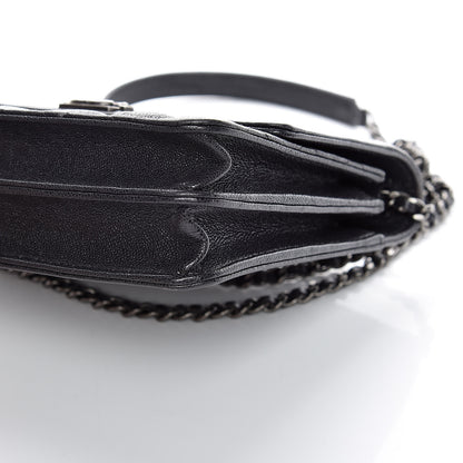 Chanel Caviar Quilted Square Boy Wallet On Chain WOC Charcoal 6 of 11