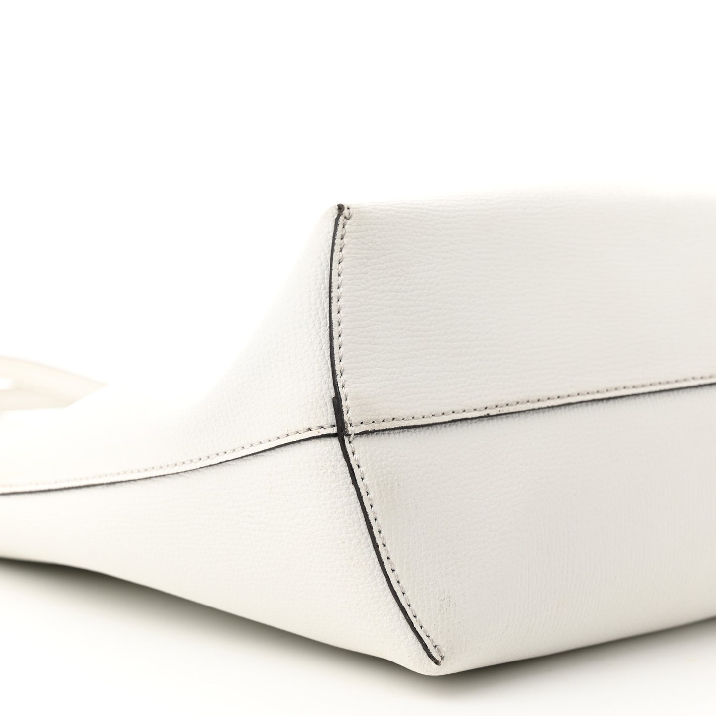 Vitello Vienna Enamel F is Fendi Shopping Tote White Taupe