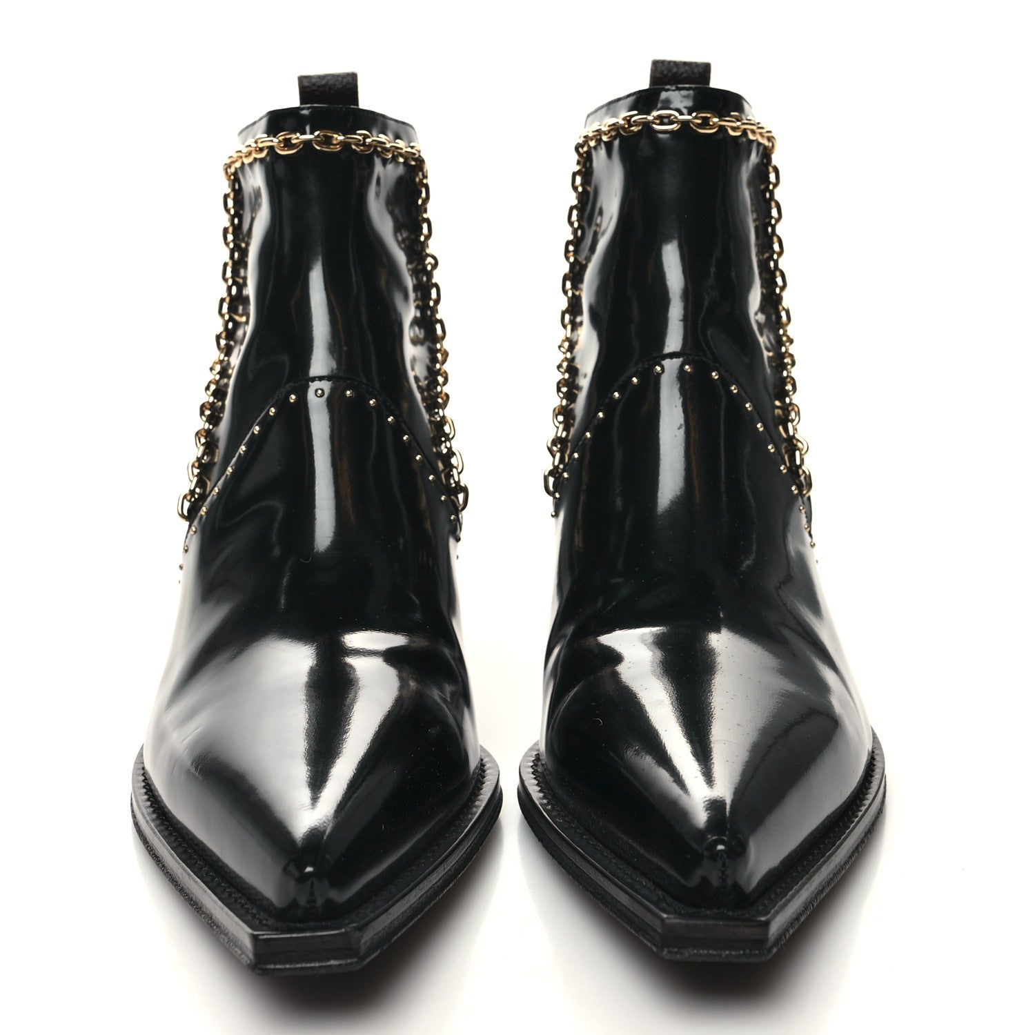 Louis Vuitton Metallic Calfskin Matador Ankle Boots 39.5 Black 2 of 8