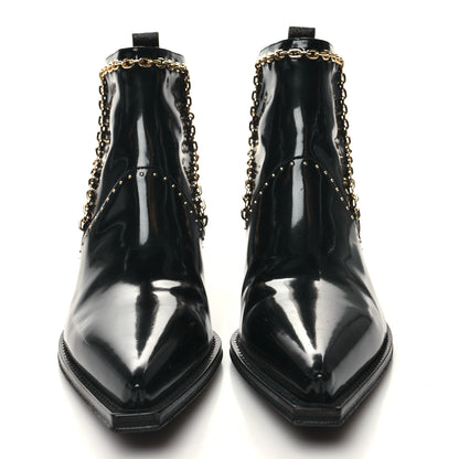 Louis Vuitton Metallic Calfskin Matador Ankle Boots 39.5 Black 2 of 8