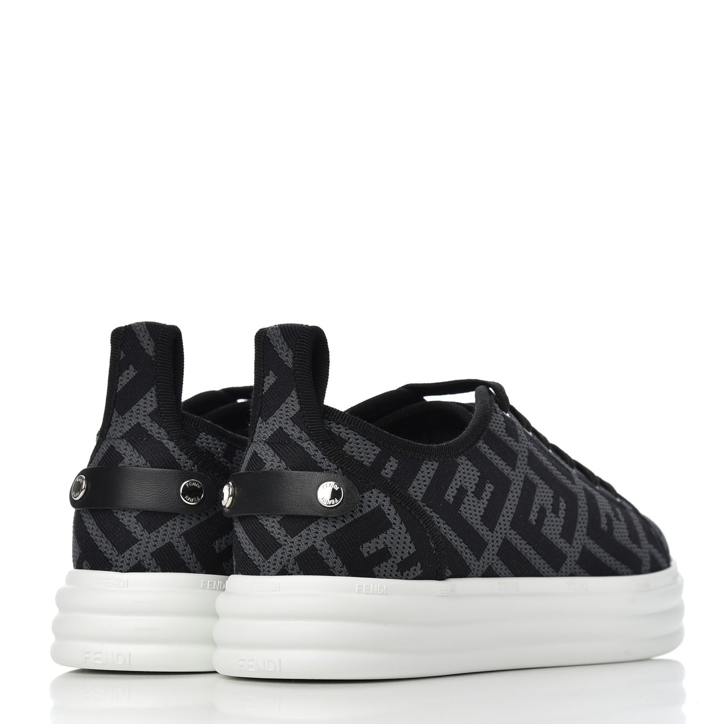 Fabric FF Micro-Perforated Rise Low Top Sneakers 37 Charcoal Black