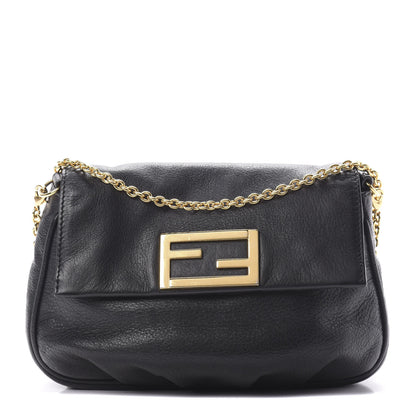 Fendi Vitello Flamingo Fendista Pouchette Crossbody Black 1 of 11