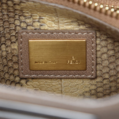 Fendi Goatskin Watersnake Medium Peekaboo Iconic Satchel Taupe Phard 8 of 9