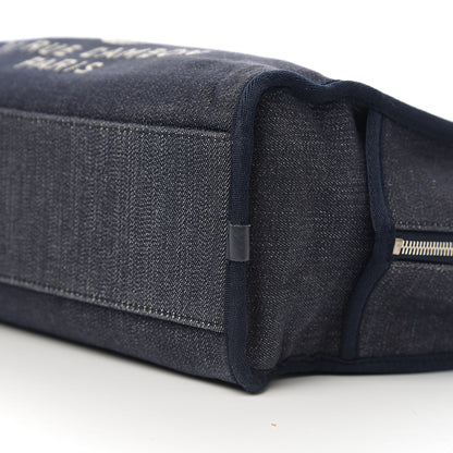Chanel Denim Deauville Bowling Bag Dark Blue 11 of 11