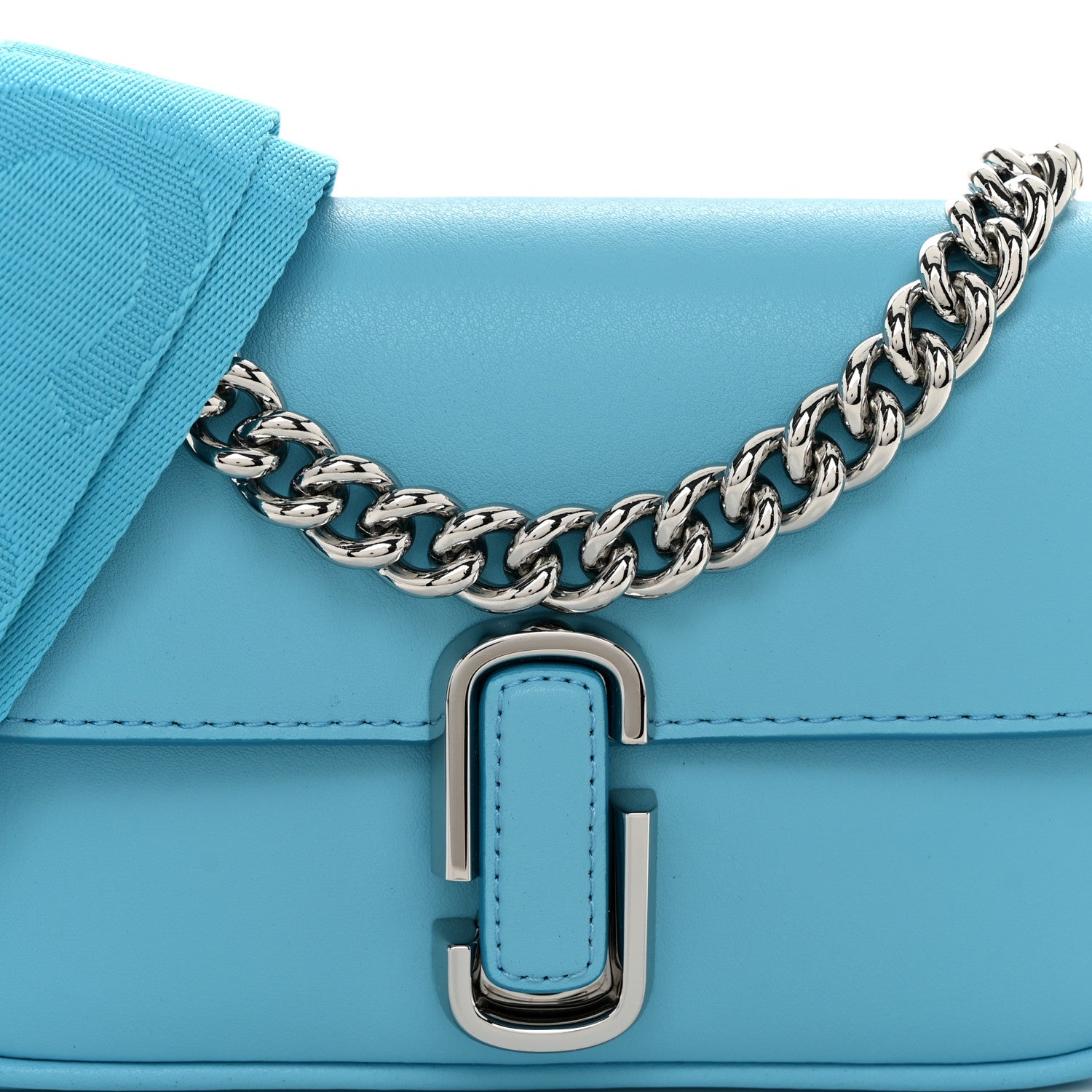 Marc Jacobs Calfskin Mini The J Marc Shoulder Bag Light Blue