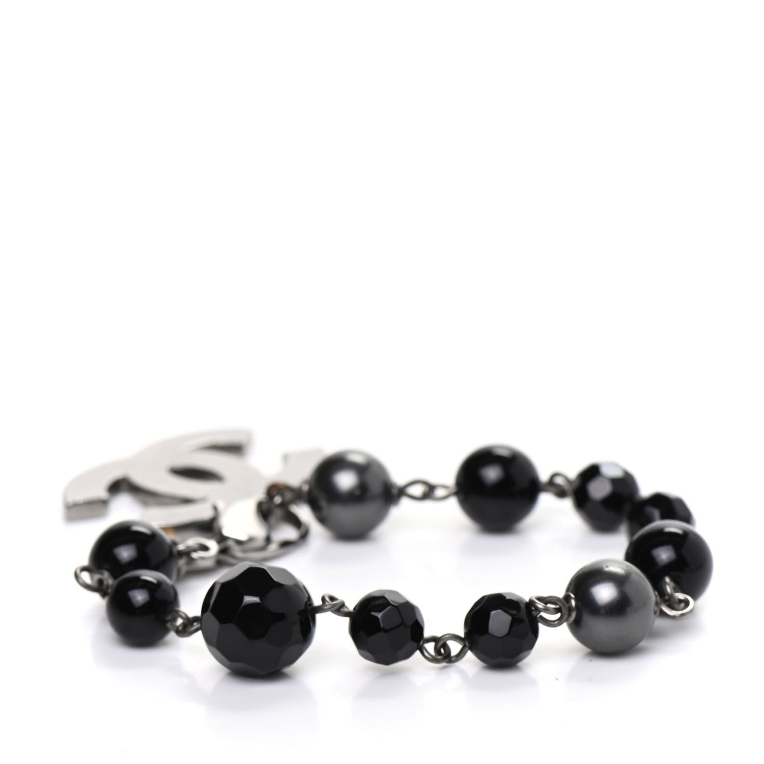 Chanel Ruthenium Bead CC Bracelet Black 3 of 4