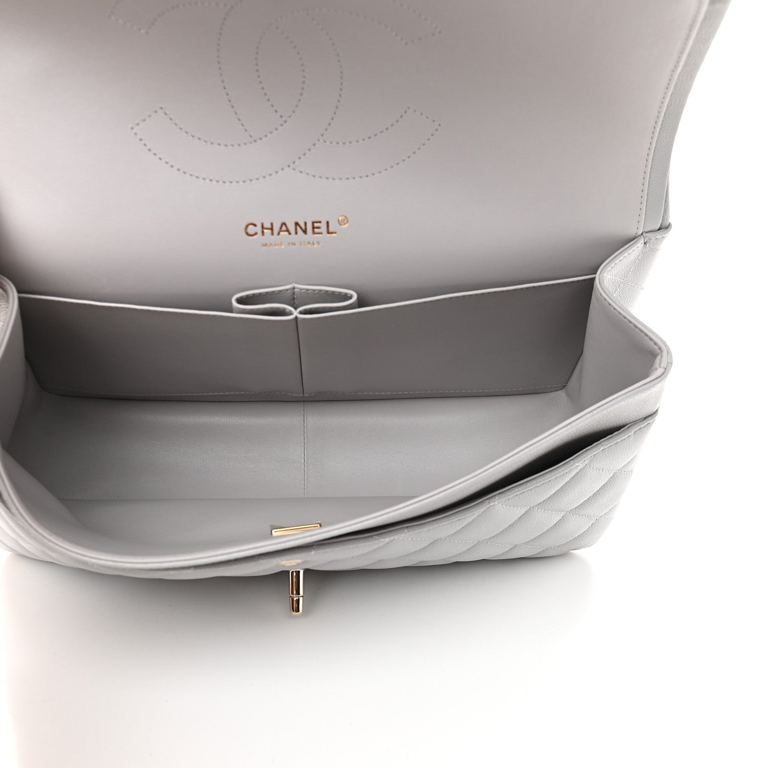 Chanel Caviar Quilted Jumbo Double Flap Grey 4 of 8