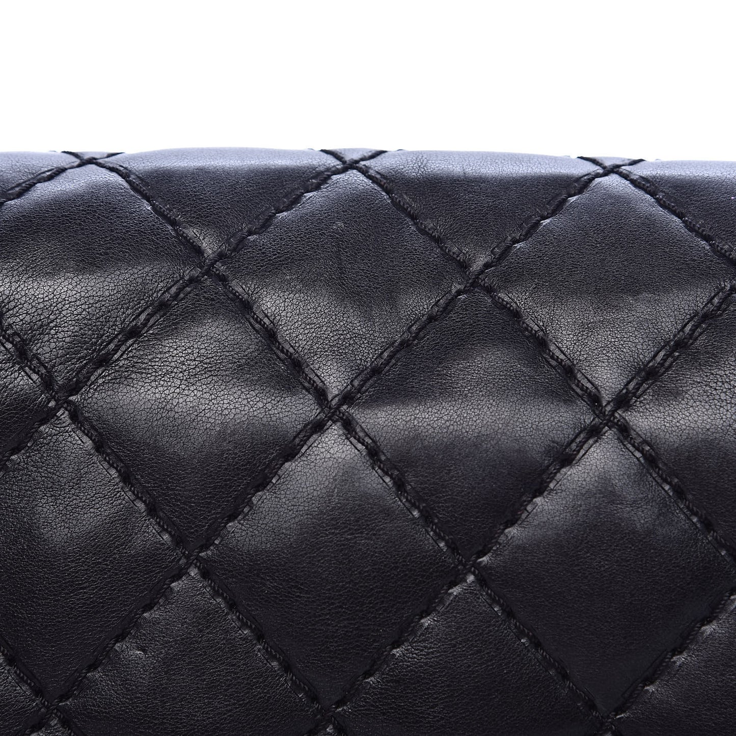 Calfskin Double Stitch Medium Boy Flap Black