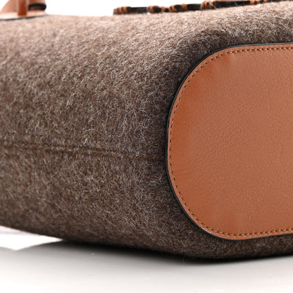 Loewe Felt Calfskin Small Anagram Square Basket Tote Brown Tan 9 of 13
