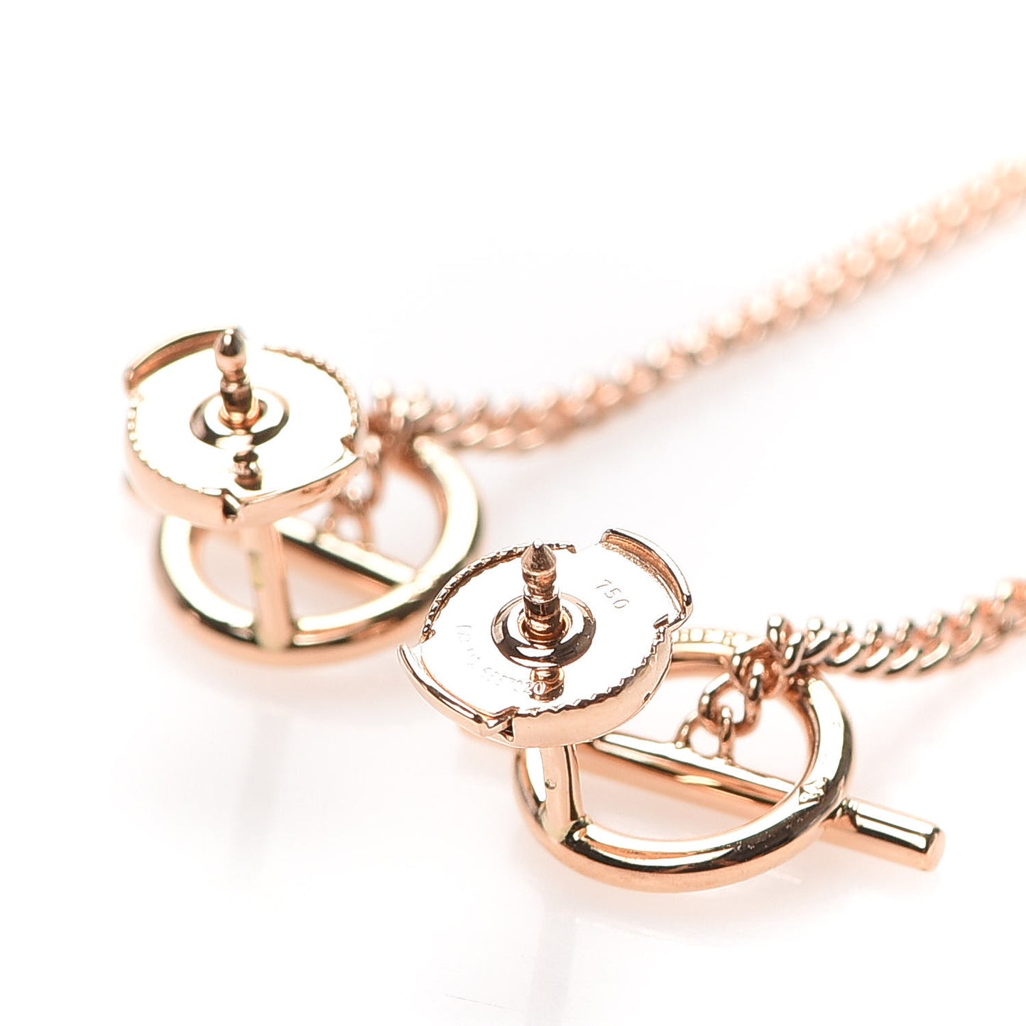 18K Rose Gold Echappee Asymmetric Earrings