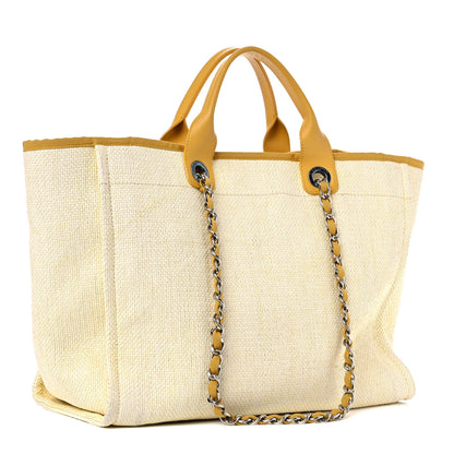 Chanel Woven Straw Raffia Medium Deauville Tote Yellow 3 of 16