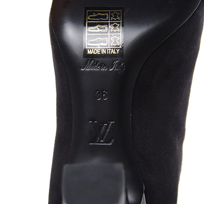 Louis Vuitton Suede Monogram Uniformes Cap Toe Chelsea 75mm Ankle Boots 36 Black 6 of 8