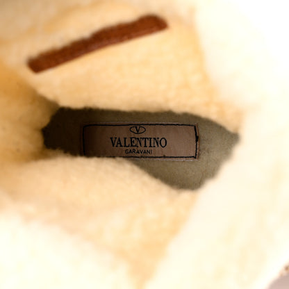 Valentino Garavani Suede Shearling Vlogo Trekkgirl 25/40mm Boots 40 Selleria 6 of 9