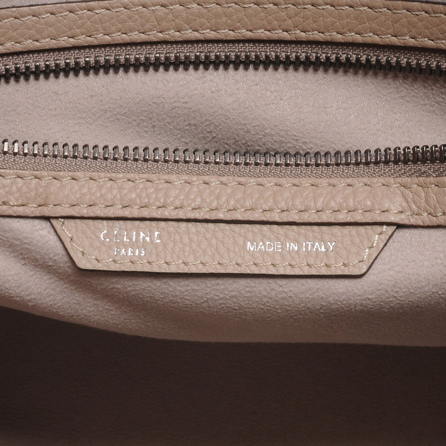 Celine Drummed Calfskin Mini Luggage Dune 7 of 8