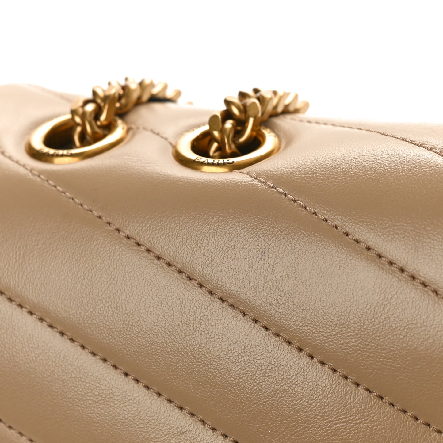 Calfskin Y Quilted Monogram Medium Loulou Chain Satchel Dark Beige