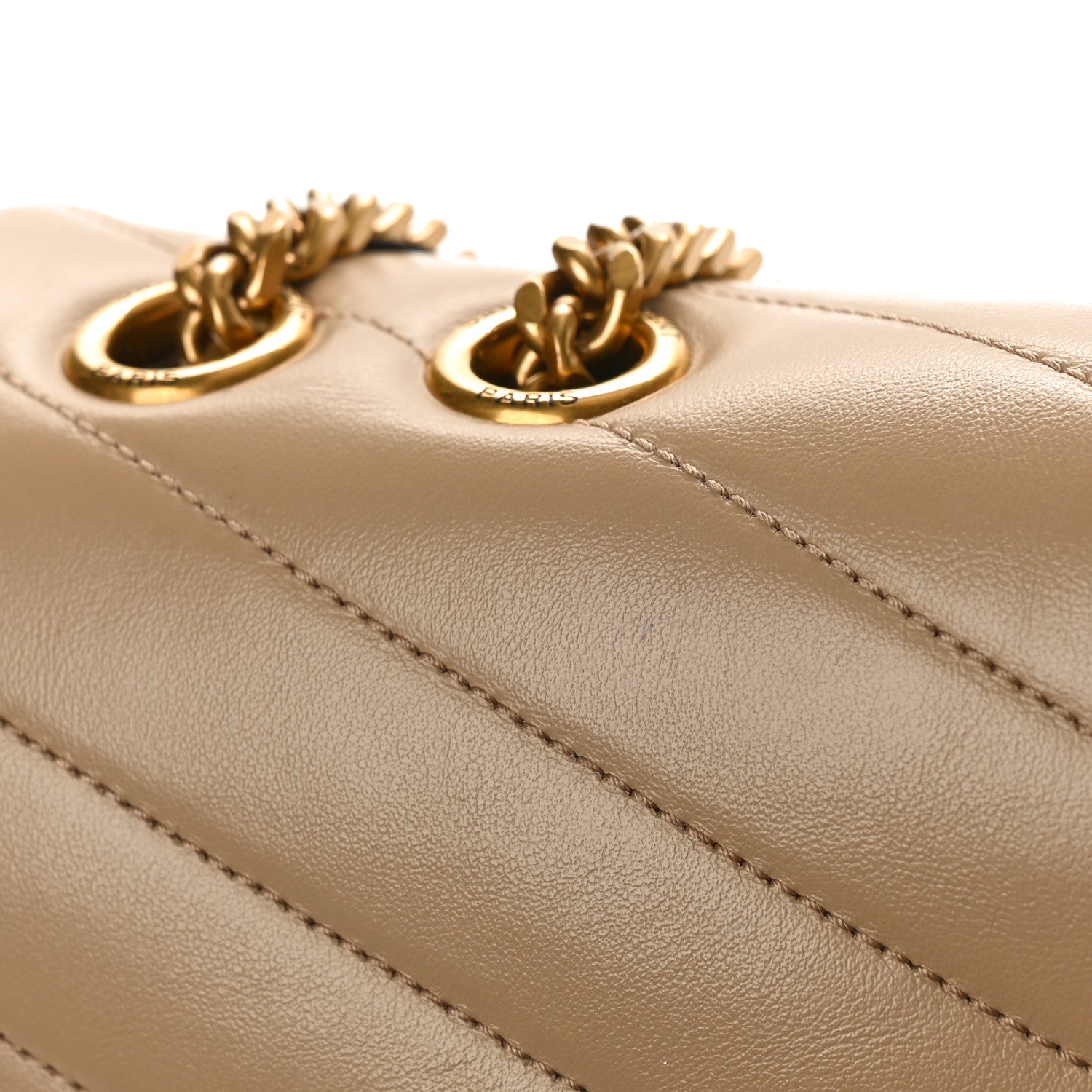 Saint Laurent Calfskin Y Quilted Monogram Medium Loulou Chain Satchel Dark Beige 9 of 11