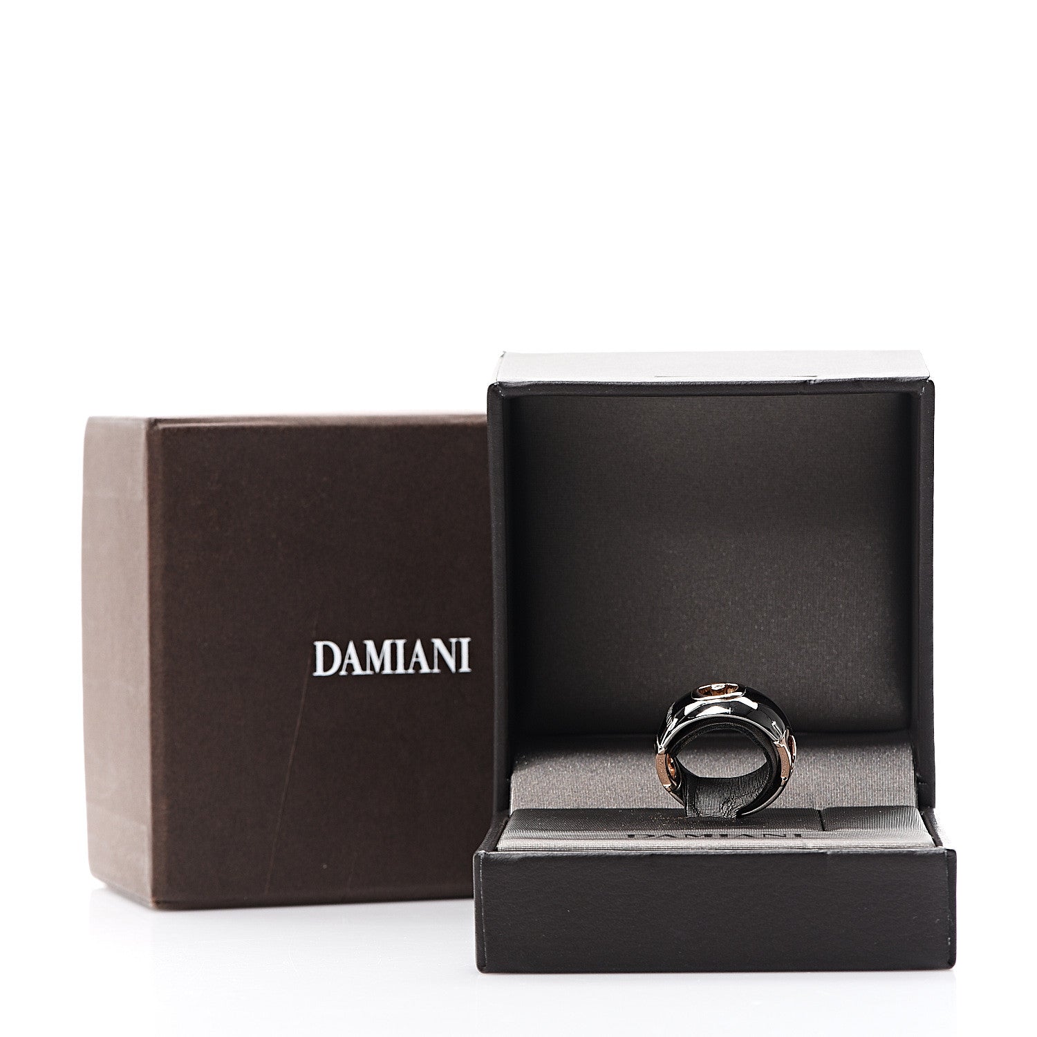 Damiani 18K White Pink Gold Diamond D Icon Ring 58 8.5 8 of 8