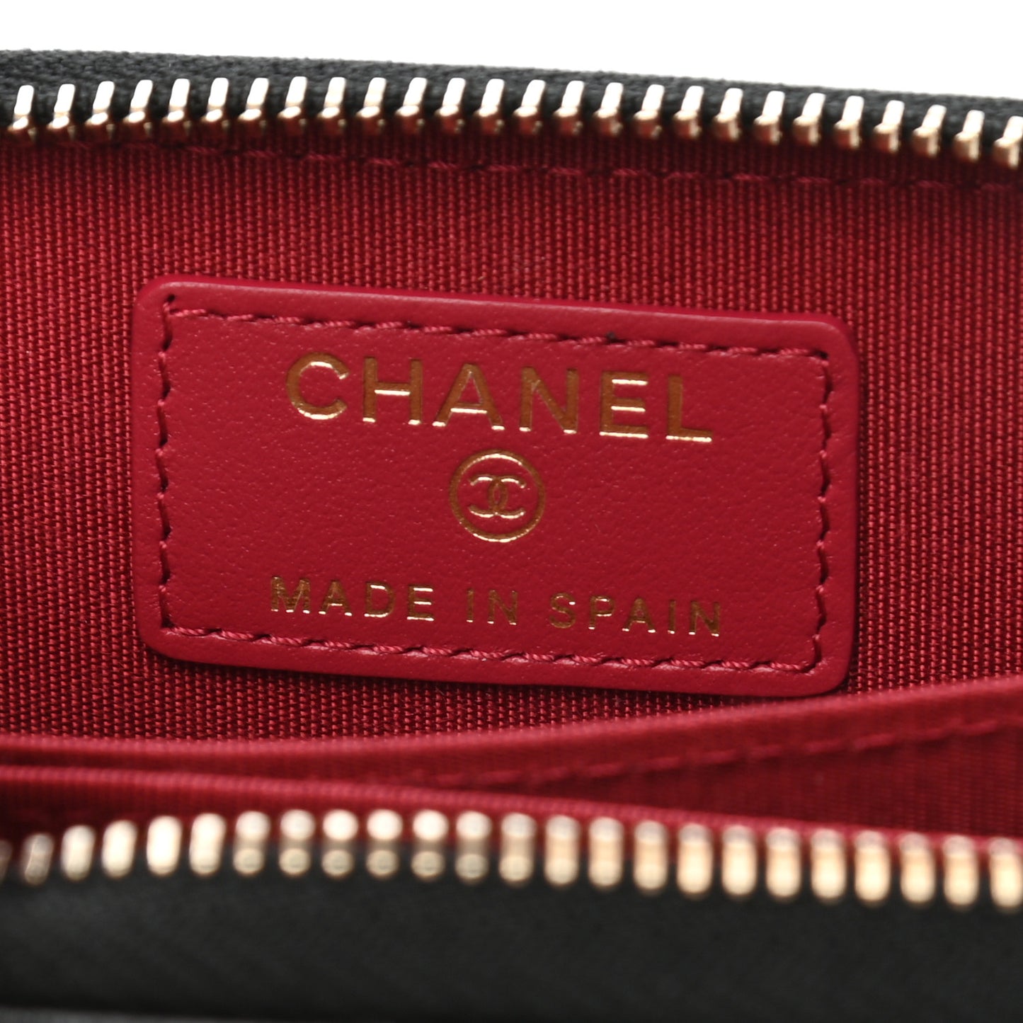 Lambskin Quilted Chanel 19 Zip Around Coin Purse Wallet Black