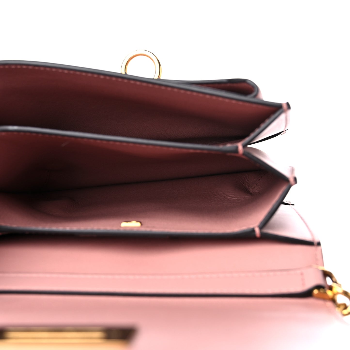 Calfskin Trifolio Flap Bag Antique Rose