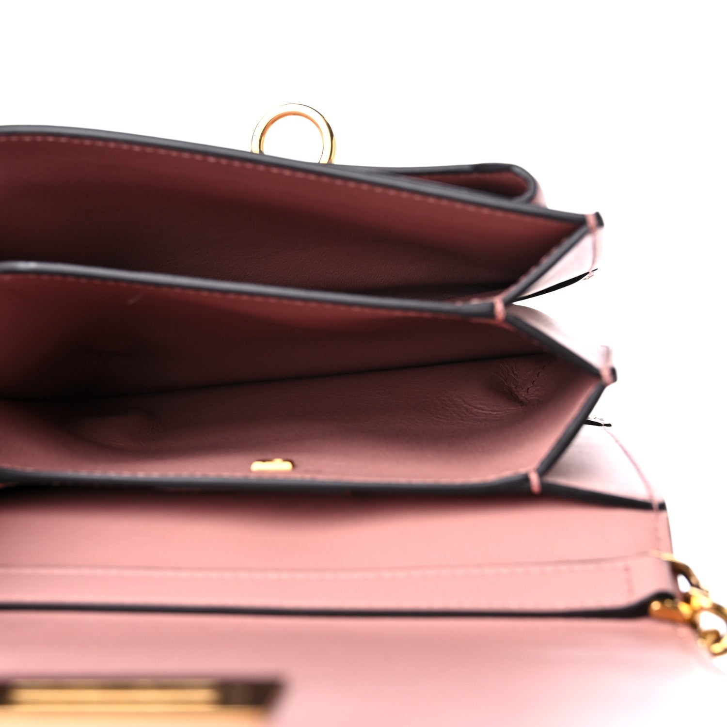 Salvatore Ferragamo Calfskin Trifolio Flap Bag Antique Rose 5 of 8