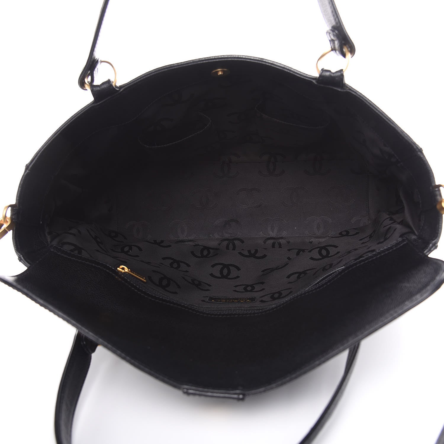 Chanel Caviar Large CC Shoulder Bag Black 5 of 13