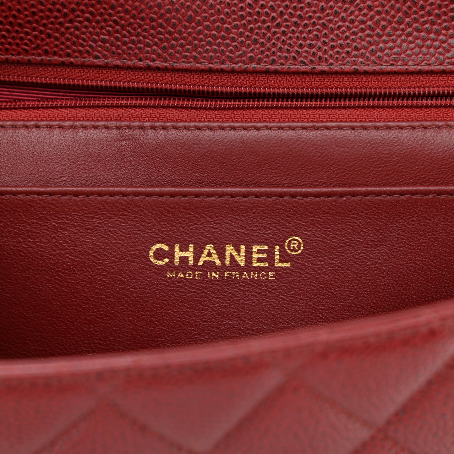 Caviar Quilted Jumbo Single Flap Bordeaux