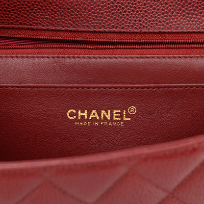 Chanel Caviar Quilted Jumbo Single Flap Bordeaux 6 of 11