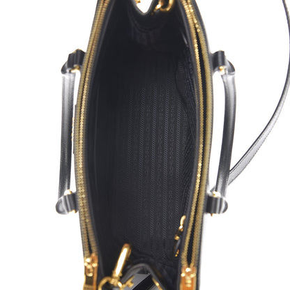 Prada Saffiano Small Galleria Double Zip Tote Black 4 of 11