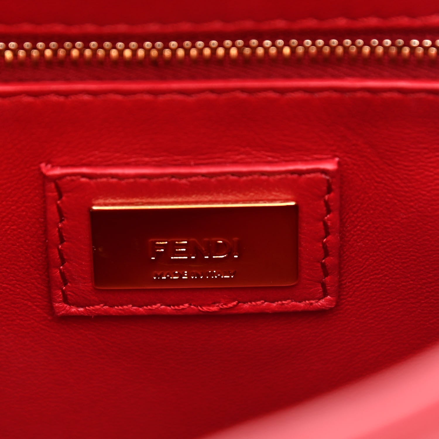 Fendi Nappa Mini Peekaboo Iconic Satchel Fragola 6 of 10