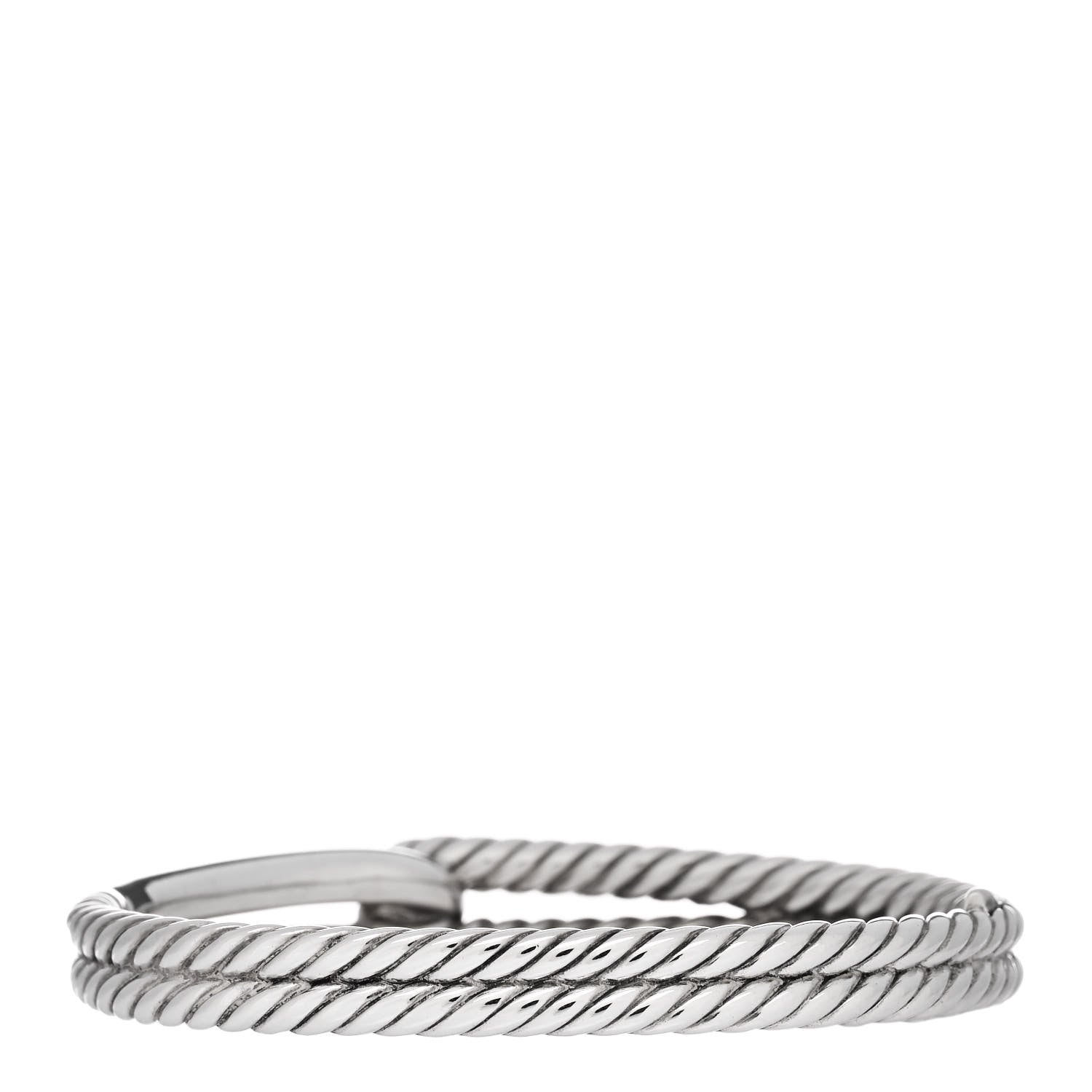 David Yurman Sterling Silver Diamond Pave 10mm Single Loop Labyrinth Bracelet 2 of 3