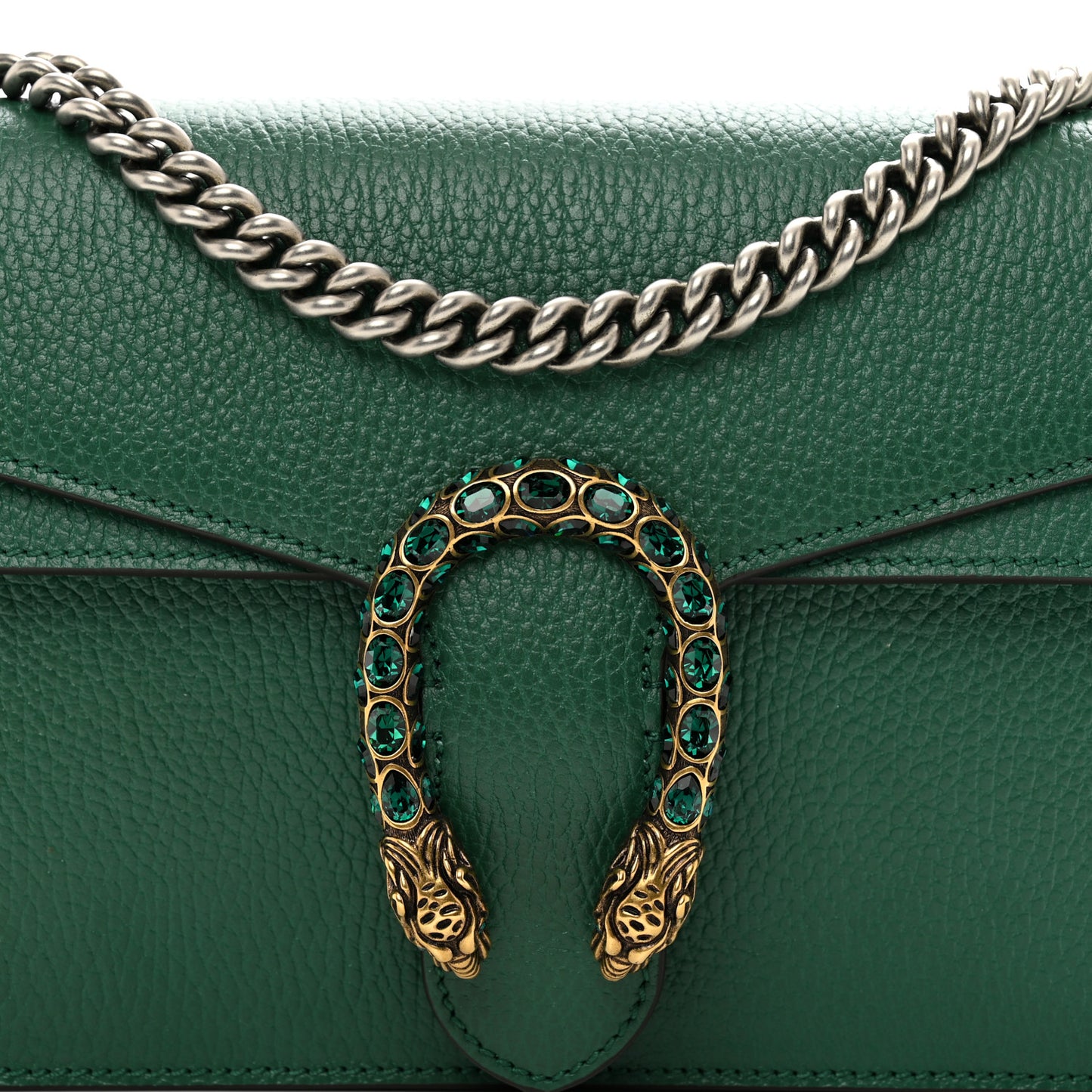 Pebbled Calfskin Small Dionysus Shoulder Bag Emerald