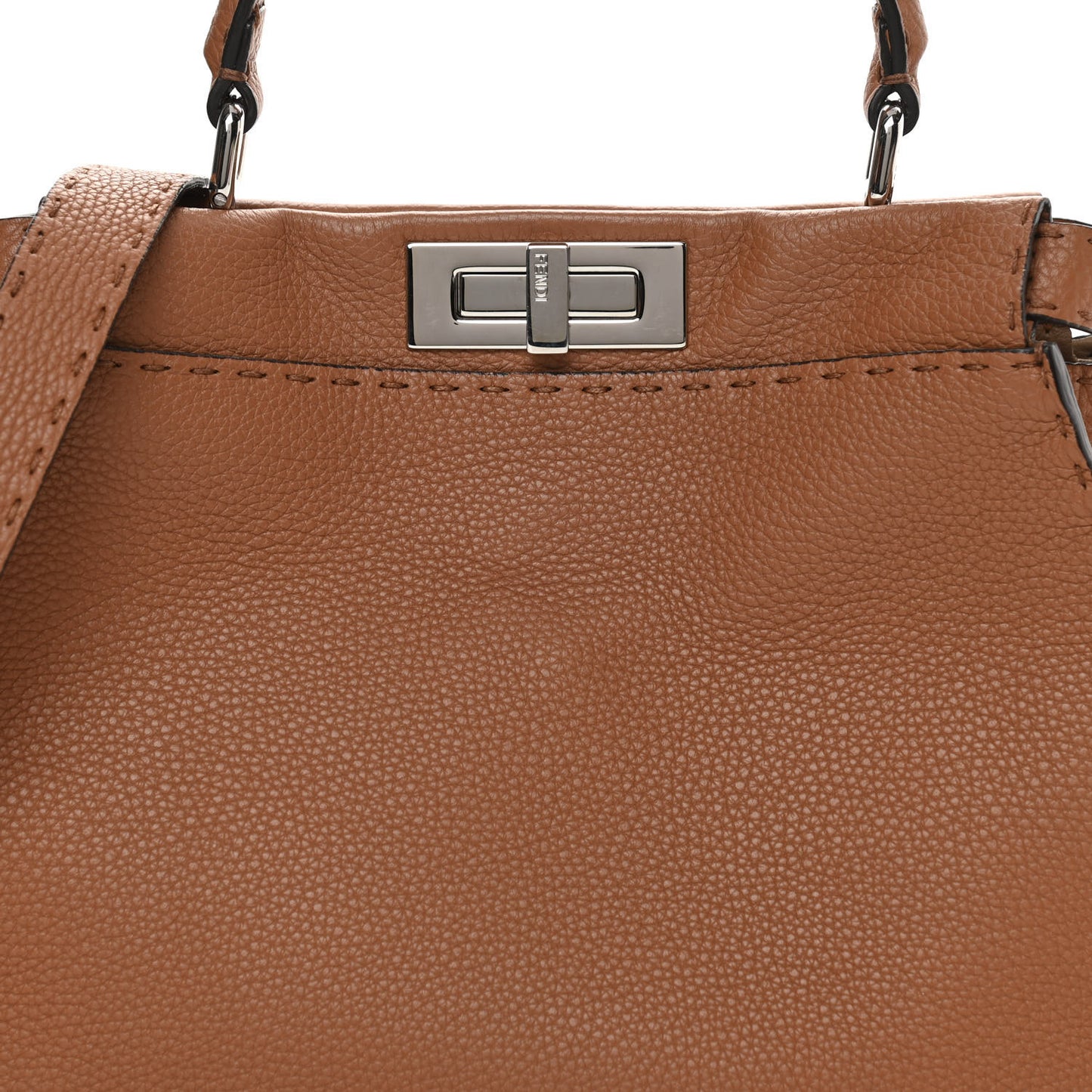 Cuoio Romano Selleria Bi-Color Medium Peekaboo Iconic Satchel Mou Deserto